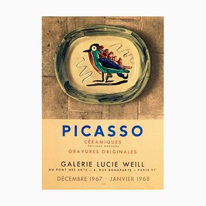 Affiche Lithographique Originale pour l'Exposition Picasso à la Galerie Lucie Weill, 1967