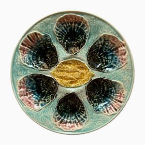 19th Century French Majolica Oyster Plate