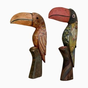 Toucans Vintage Sculptés à la Main, 1950s, Set de 2
