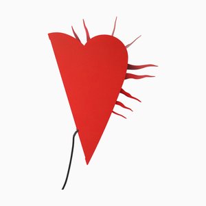 One for the Recession Wall Lamp in Red Heart Shape by Ingo Maurer, 1994