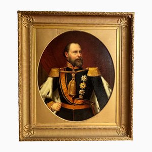 Portrait du Roi Guillaume III, 19ème Siècle, Huile sur Toile, Encadrée