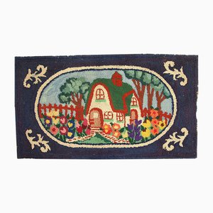 Antique American Hooked Rug, 1920s