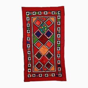 Vintage Uzbek Embroidered Suzani Rug, 1960s