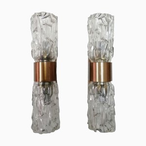 Sconces in Faceted Glass, 1950s, Set of 2