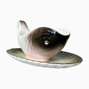 Hand Painted Gravy Boat Copenhague by Longwy, 1970s