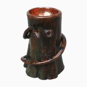 Petit Schlange auf Baumstumpf Art Nouveau en Cuivre, 1890s