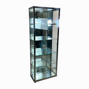 Vitrine Art Déco à Toutes Faces en Verre et Chrome, 1920s