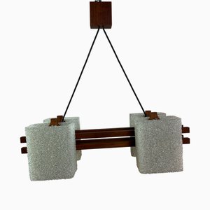 Scandinavian Pendant in Teak and Acrylic Glass, 1960s