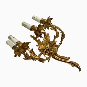 Vintage Rococo 5-Light Bronze Grand Wall Lamp