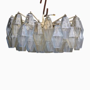 Lámpara de araña de Carlo Scarpa para Venini Poliedro, años 50