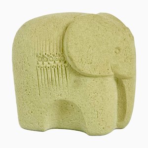 Belgium Stone Art Sandstone Elephant Figurine, 1980s