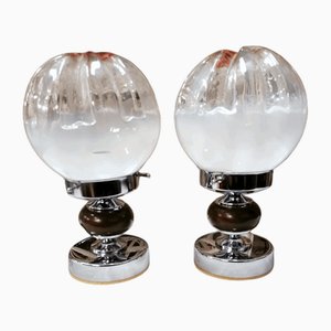 Lampes de Bureau en Verre de Murano, 1970s, Set de 2