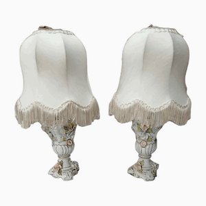 Nachttischlampen aus Keramik von Capodimonte, 1890er, 2er Set