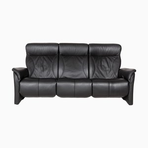 Cumuly Leather Three-Seater Black Sofa from Himolla