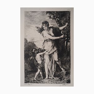 After Henri Léopold Levy, Mother and Child, Autumn, Engraving, 1873