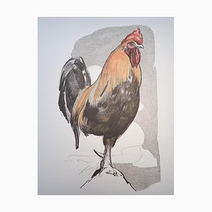 Paul Jouve, The Rooster, Wood Engraving