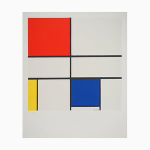 Piet Mondrian, Composition III en Rouge, Bleu et Jaune, Lithographie Signée
