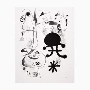 Joan Miro, Barcelona, Joyful Characters, Signed Silkscreen Print