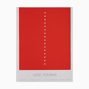 Lucio Fontana, Concetto Spaziale Rosso, Poster originale serigrafato