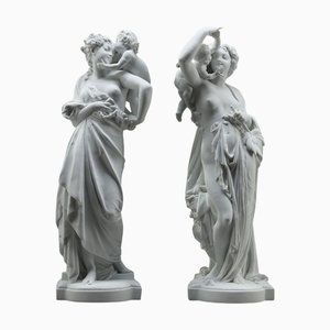 Porcelain Biscuit Sculptures, 1870, Set of 2