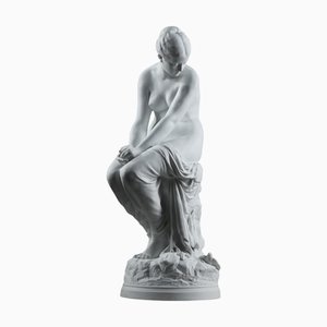 Auguste Joseph Peiffer, Sculpture of Bather with Swallows, 1880, Porcelain