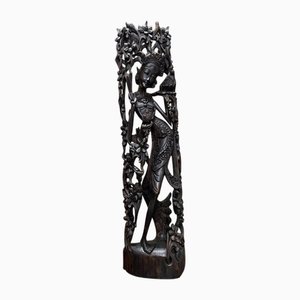 Estatua de la deidad danzante grande de madera tallada a mano de Indonesia