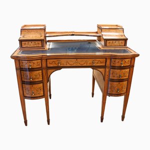 Regency Carlton House Desk in Painted Satinwood, 1890s