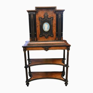 Victorian Side Cabinet in Amboyna & Wedgewood, 1860s