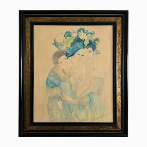 Tran-Long, Umstandsmode, 1970er, Seidenmalerei