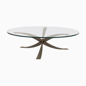 Vintage French Cocktail Table in Cast Bronze by Michel Mangematin, 1962