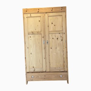 Antique Art Nouveau Farmhouse Cabinet in Natural Wood, 1890s