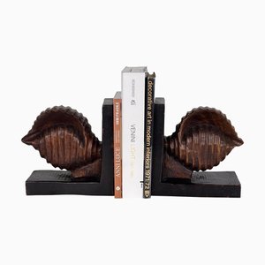 Art Deco Shell-Shaped Bookends, Italy, 1930s, Set of 2