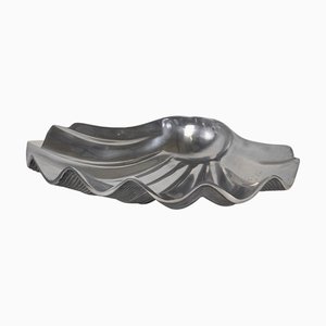 Skulpturaler Tafelaufsatz aus Aluminium in Austernform, 1970er