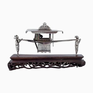 Chaise à porteurs Antique en Argent Massif, Chine, 1920s