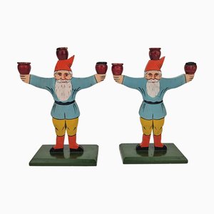 Antique Christmas Gnomes, 1900, Set of 2