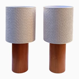 Teak Table Lamps, Set of 2