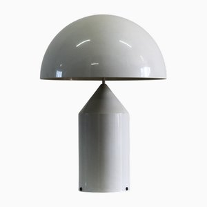 Lámpara de mesa Atollo de metal lacado en blanco de Vico Magistretti para Oluce, años 70