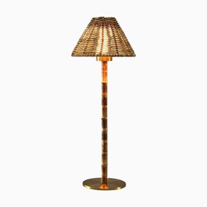 Lampe Rechargeable en Bambou avec Abat-Jour en Rotin par Rebecca Lighting