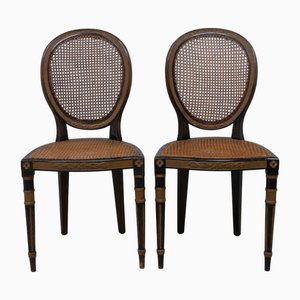 Set of French Louis XVI Style Cane Side Chairs, 1880s