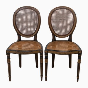 Set of French Louis XVI Style Cane Side Chairs, 1880s