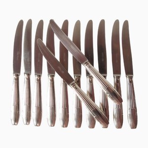 Französische Art Deco Entremets Messer von Apollonox, 1920er, 12 Set