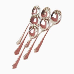 Cucharas para helado bañadas en plata de WMF. Juego de 6