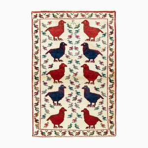 Tapis Gabbeh Nomad 152 X 103 Cm - Motif Oiseau Fait Main