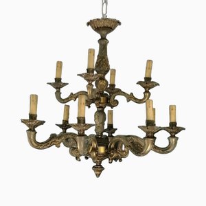 Bronze Chandelier with 12 Lights, 1920s