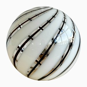 Lampada da tavolo Mid-Century moderna in vetro di Murano Zebra Swirl, Italia, anni '70