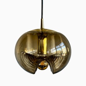 Space Age Smoked Glass Futura Biomorphic Pendant by Koch & Lowy for Peill & Putzler, Germany, 1970s