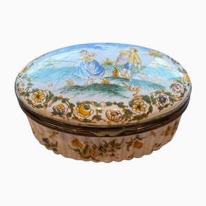 19th Century Earthenware Box by Moustiers