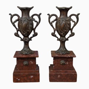Late 19th Century Louis XV Vase in Regulate and Red Marble