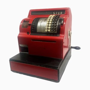 Registratore di cassa vintage rosso di Anker, Germania, anni '50