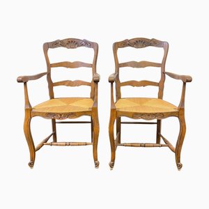 Set of 19th Century Provençal Straw Armchairs